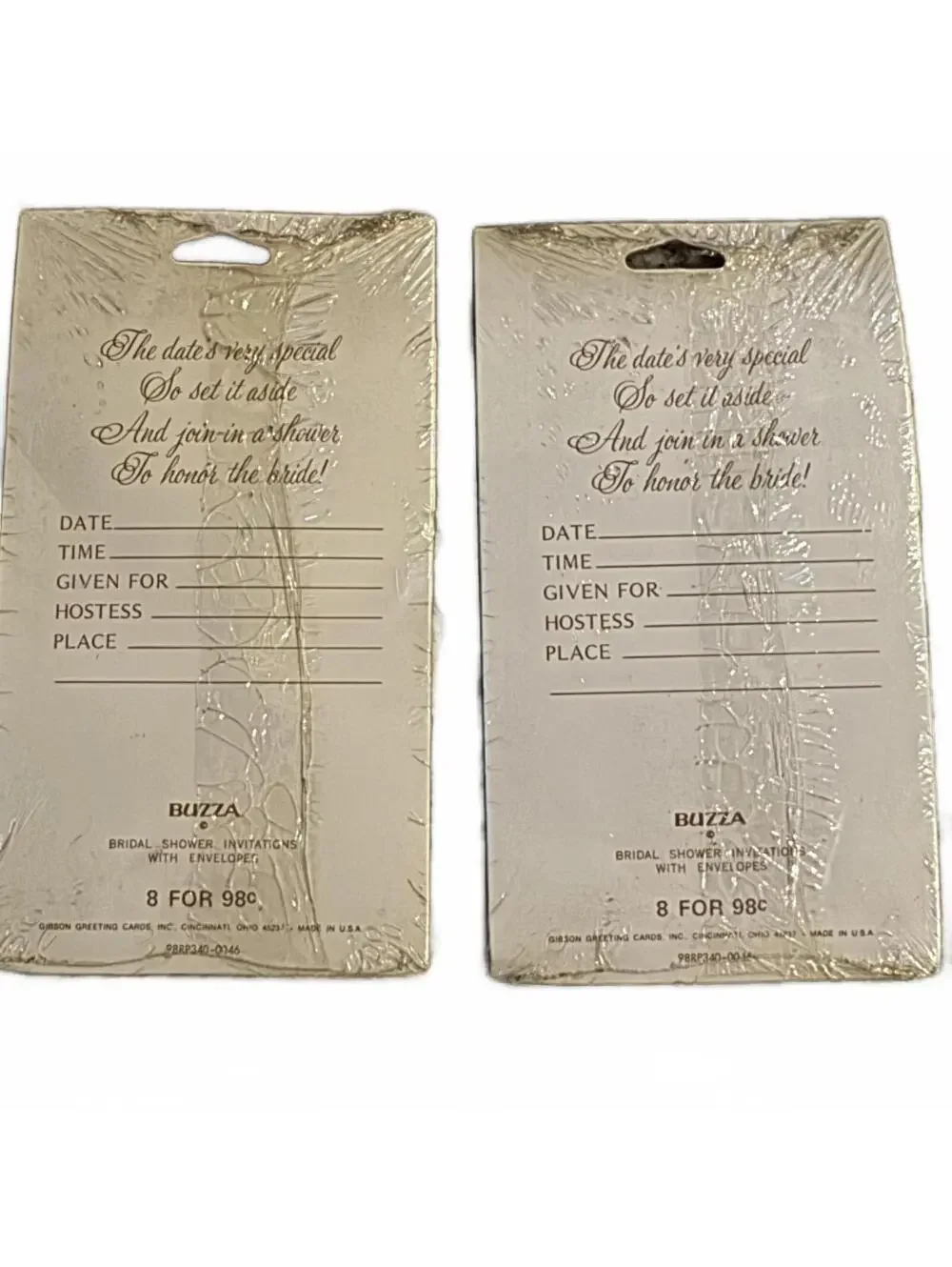 Vtg‎ 70s Buzza Bridal Shower Invitations 16 CardsNOS Sealed Retro Boho Floral
